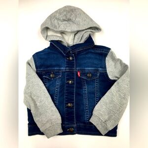 Levi’s Denim Jean Jacket Hoodie Sweatshirt 24 Months Blue Gray Stretch